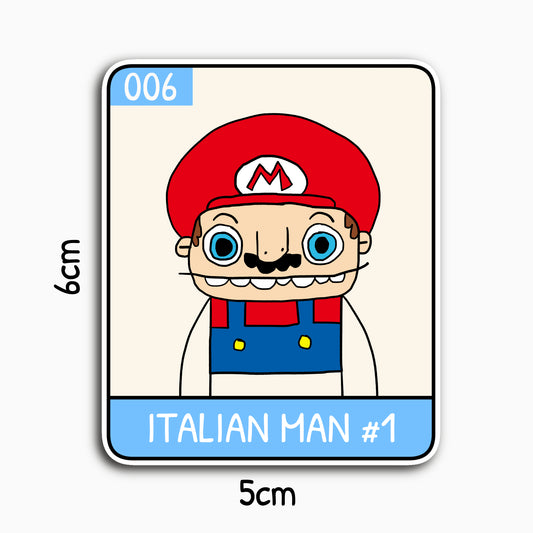Italian Man #1 - Unruly Punk Series 01 Collectable Sticker